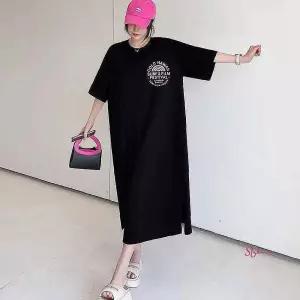 프린팅 반팔 여름 롱원피스 홈웨어 루즈핏vwx671
