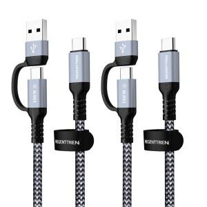 네겐트렌 IN USB TO 케이블 100W 6FT 2팩 5A 고속 충전 타입 충전기 코드 나일론 브레이드 16 맥스 시리즈 맥북 프로