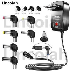 범용 어댑터 AC 100-240V DC 3V 4.5V 5V 6V 9V 12V 30W LED 라이트 스트립 카메라 용 다기능 조절 전원 공