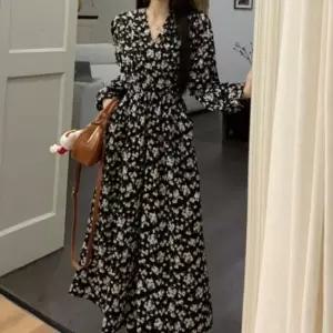 쉬폰 플라워 원피스 여성 데일리 봄 원피스