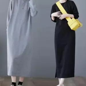 면스판 원피스 긴팔 가을 스타일 롱원피스 맨투맨