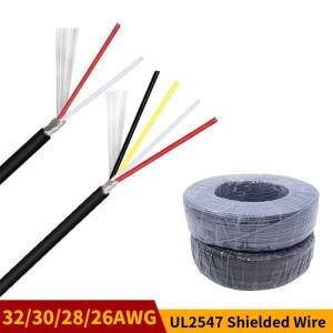 차폐선 32 30 28 26AWG 채널 오디오 2 3 4 5 6 7 8 코어 헤드폰 컨트롤 라인 PVC 전선 구리 신호선