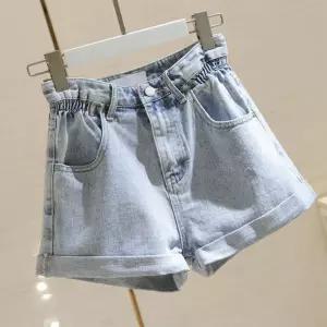 A라인 데님 반바지 여성 하이웨스트 팬츠 청반바지