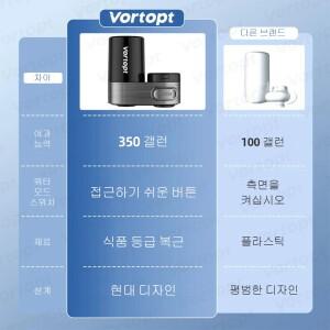 Vortopt 블랙 수도꼭지 물 필터 350 갤런 단계 식수 정수기 탭 주방 2 콘센트