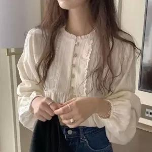 신상 쉬폰 여성셔츠코디 모임 프릴블라우스 코디 봄