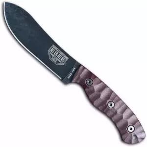 ESEE 제임스 깁슨이 디자인한 JG5 네스묵 고정 칼날 칼 조각된 미카르타 손잡이 검은색 산화물 마감 갈색