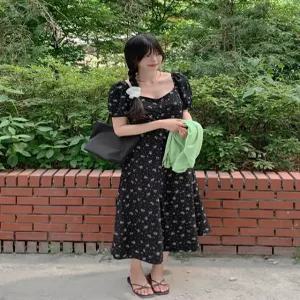 [09초이스][데이트룩,휴양지룩] 사랑스럽잖아 플라워 패턴 백포인트 롱 원피스 88260 빅사이즈 여성의류