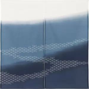 써니데이 패브릭 도어웨이 커튼 W33.5 x L59 태피스트리 일본산 노렌 블러 (파란색)