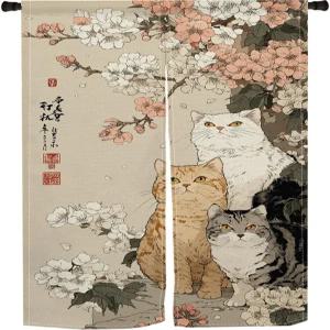 벚꽃 전통 중국 인쇄 도어 커튼이 달린 레오포와 노렌 일본식 현관 고양이 방 분할기 가정용 주방 장식용
