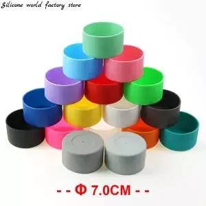 17 색상 7.0CM 실리콘 컵 바닥 커버 단열 코스터 슬리브 워터 외장 70MM AntiSlip 병