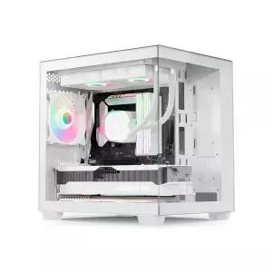 앱코 PC 케이스 미니웨일 쿨링 미니멀 데스크테리어 화이트 MNS