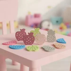 소프트 종합 실꿰기 동물 과일 끈끼우기 탈것 소근육 색상랜덤 실끼우기 교구바구니 (14p)
