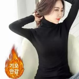 데일리 여자 목폴라 폴라티 터틀넥 여성 기모 티셔츠 이너 겨울