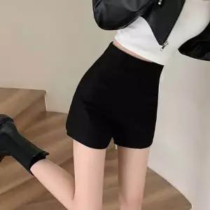 여성 겨울 기모 숏팬츠 핫팬츠 슬림핏 보온 하의 블랙