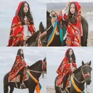 몽골판초 여행 패션 망토 보헤미안 후드담요 몽고판초 몽골판초