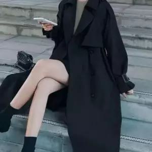 여성 심플 데일리 롱 자켓 가을 베이직 아우터 간절기 더블 빅카라 트렌치코트