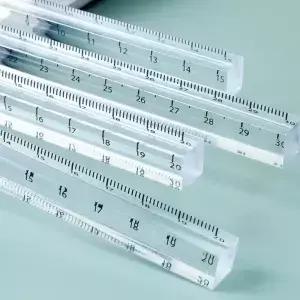 크리 에이 티브 15/20/30CM 스트레이트 눈금자 투명 아크릴 스케일 큐브 학생 선물