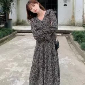 롱 원피스 쉬폰 여성 여름 블랙