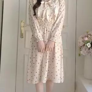 봄 가을 러블리 쉬폰 리본 롱원피스 쉬폰 원피스