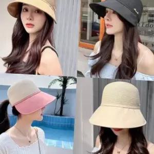 (앙상블) 썸머 보넷 찍찍이 챙 모자 여름 버킷햇 휴가