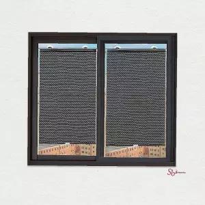 블라인드 암막스크린 37X125cm 창문 방염 도트블랙abc385