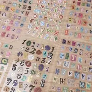 6개 영어 알파벳 숫자 스티커 DIY 스크랩북 사진 앨범 장식 그래피티 글자 데칼 공예