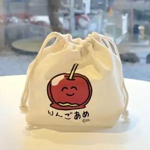 [하프클럽/]오에카키상 링고아메 사과사탕 코튼 조이개 파우치