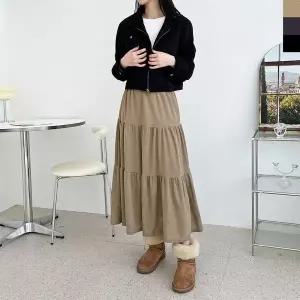 [하프클럽/]WL GAA FW1044W 골덴 캉캉 밴딩 플레어 롱스커트