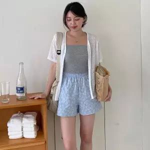 [옷자락]여자 데일리 러블리 플라워 엠보 허리 밴딩 스토퍼 반바지_P426514582