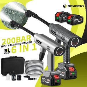 NEWBENY 200Bar 6 in 1 브러시리스 전기 자동차 세척기 무선 정원 폼 발생기 클리닝 머신 (마키타 18V 배터