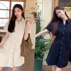 이쁘다요 루즈핏 원피스 카라 셔츠 셔링