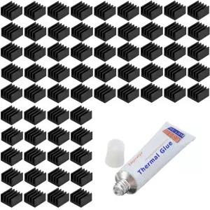 이지카고 100pcs VRM 9mm 방열판 키트 10g 열전도 접착 실리콘 소형 미니 쿨러 냉각용 GPU 마더보드 스테퍼