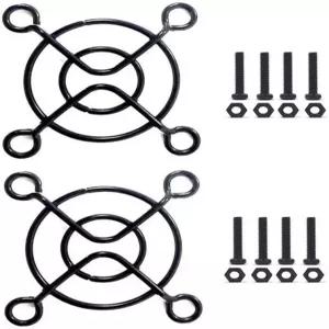 나사 + 너트가 있는 이지카고 40mm 팬 그릴/가드(블랙 2팩)