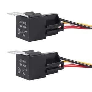 자동차 트럭 밴 모터사이클 보트용 색상 라벨 와이어가 있는 하네스 12V 40A 4핀 SPST 소켓이 장착된 DANN