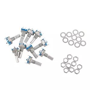 푸시 버튼이 있는 10Pcs EC11 로터리 엔코더 5핀 디지털 포텐셜미터 노브 캡 아두이노 라즈베리 파이 DIY