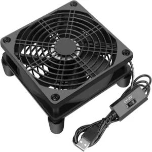 Qirsyn USB 컴퓨터 팬 조용한 라우터 모뎀 수신기 DVR Xbox TV 박스 냉각을 위한 속도 컨트롤러가 있는 5V