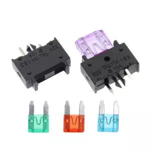 5팩 소형 자동차 퓨즈 홀더 15A 32V PCB 패널 장착 고온 저항 미니 블레이드 없음