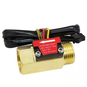 G1/2 물 흐름 센서 나사산 암수 황동 스위치 홀 효과 액체 유량계 유체계 카운터 BSP 1-25L/min ( 50mm 총