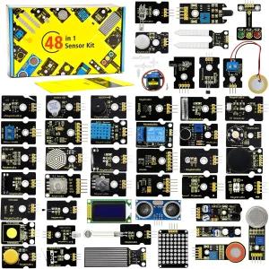 LCD 5V 릴레이 사운드 LED 모듈 서보 모터 모션 압력 센서 등이 포함된 아두이노용 키스튜디오 48 스타터