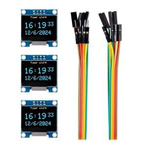 3PCS 96인치 OLED 디스플레이 화면 모듈 컴팩트 자체 발광 SSD 1306 I2C 미니 아두이노 프로젝트용