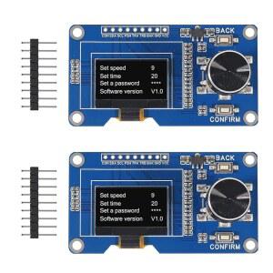 버튼이 있는 AITRIP 2PCS 96인치 OLED 디스플레이 모듈 EC11 로타리 인코더 IIC 인터페이스 LCD 화면 아두이노 호환