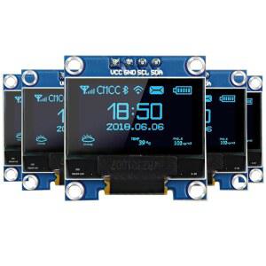 iPistBit 5개 96인치 OLED 디스플레이 모듈 128x64 픽셀 SSD 1306 발광 I2C 보드 아두이노 라즈베리 파이 ESP32 블루 호환