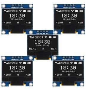 5PCS 96인치 OLED I2C IIC 디스플레이 모듈 12864 128x64 픽셀 SSD 1306 미니 자가 발광 스크린 보드 아두이노 라즈베리 파이 흰색 호환됩니다
