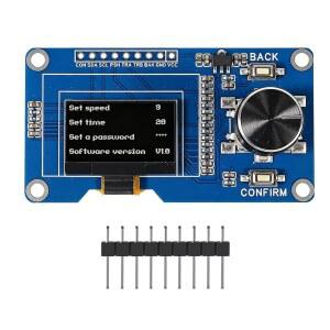 멜라이프 96인치 OLED I2C IIC 디스플레이 모듈 128x 64픽셀 SSD 1306 미니 자발광 스크린 보드 EC11 로터리 인코더 포함 아두이노 라즈베리 파이 호환 3V 5V
