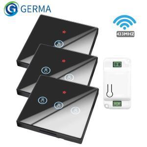GERMA 스마트 홈 무선 터치 스위치 라이트 전기 433Mhz 원격 제어 유리 스크린 벽 패널 버튼 수신기 Led 램
