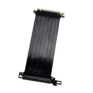 YWLUOO 90도 직각 PCIe 5.0 X6 라이저 케이블 수직 그래픽 카드 마운트 알루미늄 호일 차폐 얇은 평면