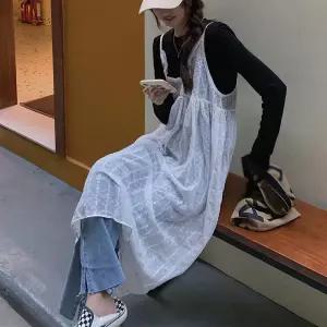 망사 레이스 시스루레이어드원피스 끈나시