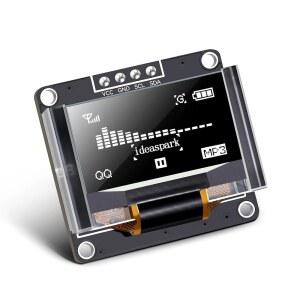 아이디어파크 96인치 OLED 디스플레이 모듈 프로텍터 케이스 128x64 SSD1306 스크린 보드 4핀 납땜 기능 포함 아두이노 라즈베리 파이 흰색 어울립니다
