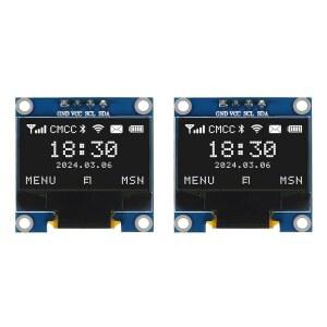2PCS 96인치 OLED I2C IIC 디스플레이 모듈 12864 128x64 픽셀 SSD 1306 미니 자가 발광 스크린 보드 아두이노 라즈베리 파이 흰색 호환됩니다
