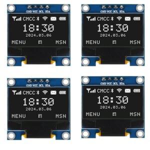 4PCS 96인치 OLED I2C IIC 디스플레이 모듈 12864 128x64 픽셀 SSD 1306 미니 자가 발광 스크린 보드 아두이노 라즈베리 파이 흰색 호환됩니다
